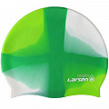 Шапочка плавательная Larsen Swim MC49 силикон, зеленый\белый 120_120