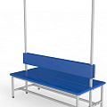 Скамейка для раздевалки с вешалкой, двухсторонняя, мягкая, 300см Glav 10.6000-3000 120_120
